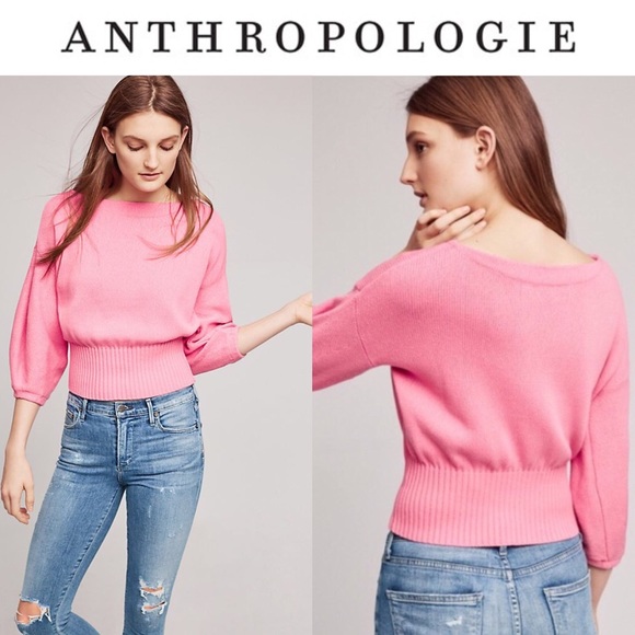 Anthropologie Sweaters - NWOT Cropped Balloon-Sleeve Pullover Sweater